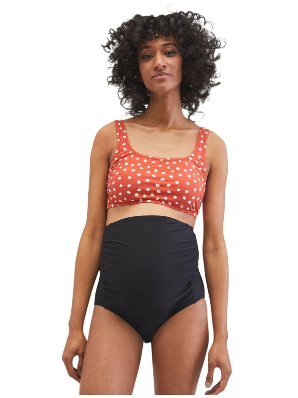 NWT Motherhood Maternity Womens Maternity High Waist Swim Bottom Black XS